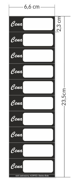 etykiety cenowe samoprzylepne 10 6,6 x 2,3 cm - na pasku