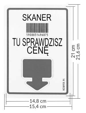 Wywieszka sklepowa A5 laminowana SKANER TU SPRAWDZISZ CENĘ