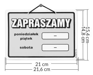 Wywieszki laminowane na drzwi ZAPRASZAMY A5