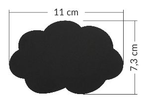 Czarne etykiety plastikowe w kształcie chmurki