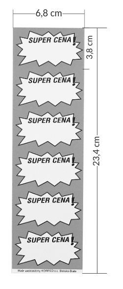 Etykiety samoprzylepne SUPER CENA na pasku