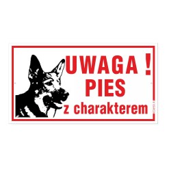 UWAGA PIES Z CHARAKTEREM 30x16,5cm