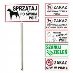 Tabliczki trawnikowe z trzonkiem plastikowym
