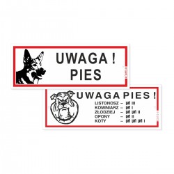 UWAGA PIES 21x8cm