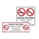 ZAKAZ PALENIA wyrobów tytoniowych i e-papierosów 21x8cm