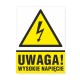 Oznakowanie UWAGA wysokie napięcie 15x11cm