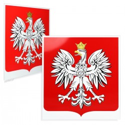 Tabliczka PVC herb Polski - GODŁO: orzeł biały na czerwonej tarczy 25x23cm