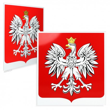 Tabliczka PVC herb Polski - GODŁO: orzeł biały na czerwonej tarczy 25x23cm