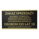 Korfed tabliczki czarne ZAKAZ SPRZEDAŻY artykułów tytoniowych  - Nowa ustawa