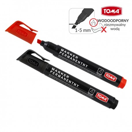 Mazak permanentny z ściętą końcówką, wodoodporne markery do folii, plastiku, laminatu