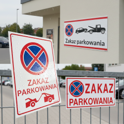 ZAKAZ PARKOWANIA - zewnętrzne tabliczki plastikowe 