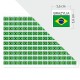 Naklejki - FLAGI - etykiety samoprzylepne na arkuszu Brazylia