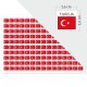Naklejki - FLAGI - etykiety samoprzylepne na arkuszu nalepki Turcja