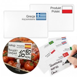 Korfed Etykiety laminowane z flagą - cenówki z flagami - kraj pochodzenia