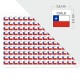 Naklejki - FLAGI - etykiety samoprzylepne na arkuszu Chile