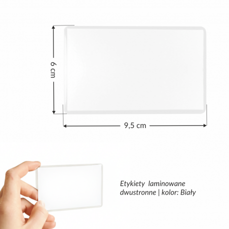 Korfed Cenówki laminowane, etykiety foliowane, dwustronne białe, zmywalne, wodoodporne