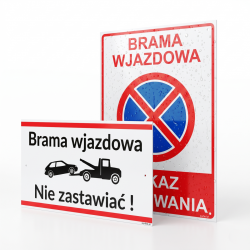 Korfed Tabliczka plastikowa BRAMA WJAZDOWA - nie zastawiać - nie parkować
