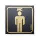 Oznakowanie WC 8x8cm - tabliczki czarno-złote