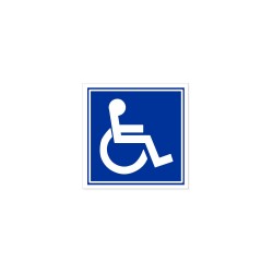 INWALIDA - oznakowanie niepełnosprawny 8x8cm naklejki